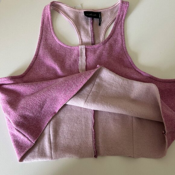 NWT Urban Outfitters Large Purple Raw Hem Fleece Crop Tank Top - Picture 7 of 15